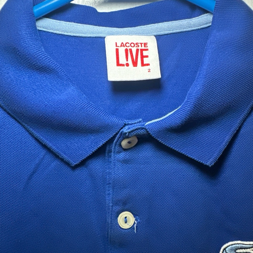 Lacoste Live men’s‎ polo blue shirt size 2 - Picture 2 of 11